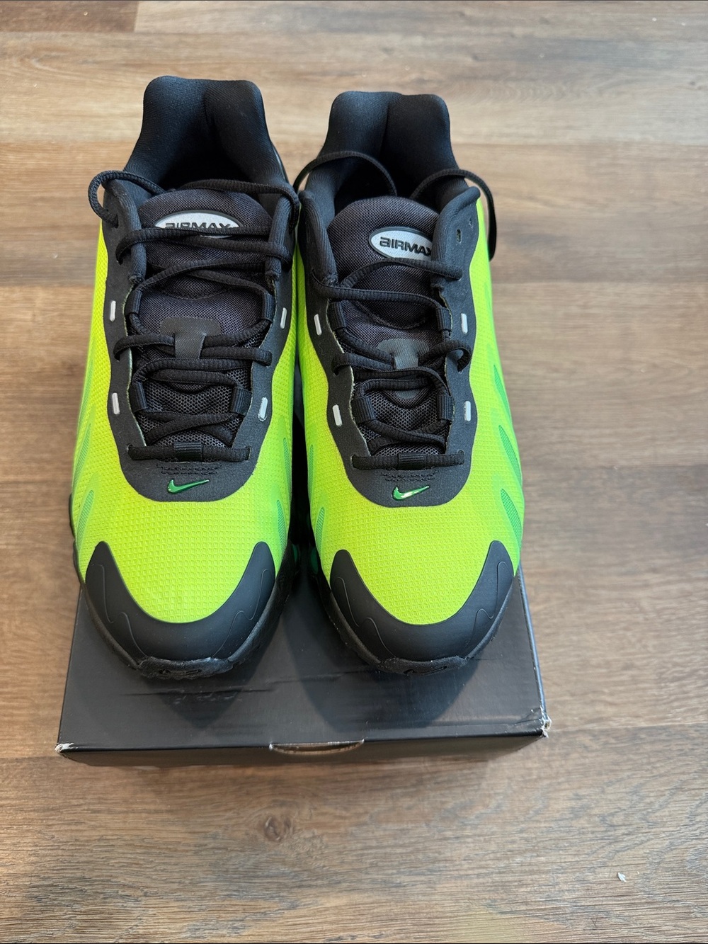 Nike Kids Neon Green and Black Air Max Sneakers - Picture 2 of 4